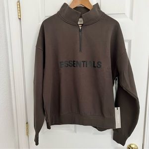 Fear of God ESSENTIALS Half Zip Sweater - Small